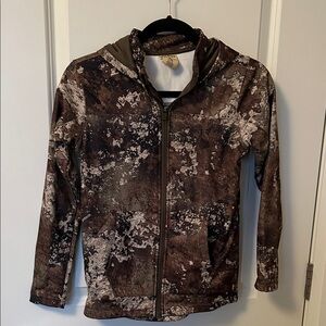 Youth - Brown & Olive Camo Zip-Up Hoodie